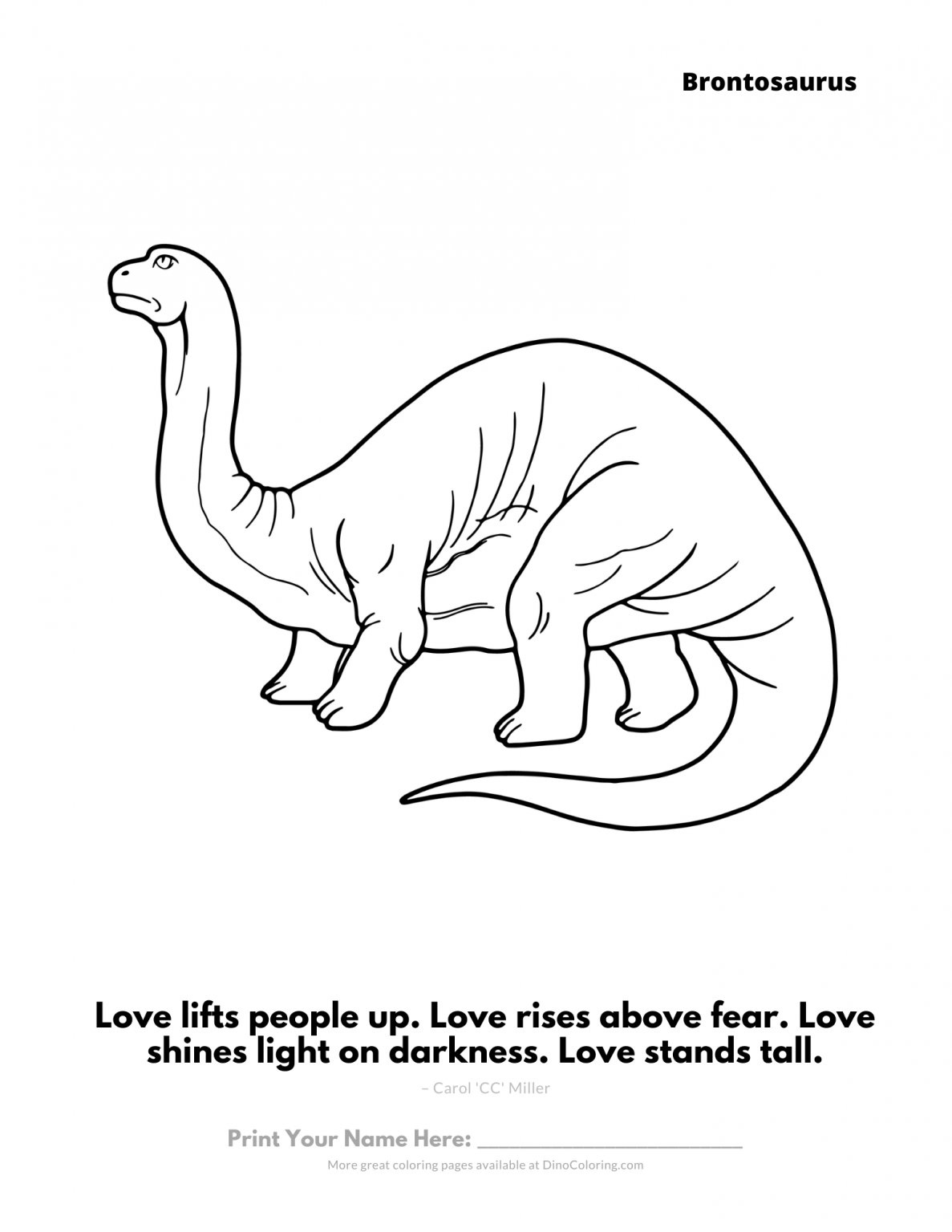 brontosaurus coloring page