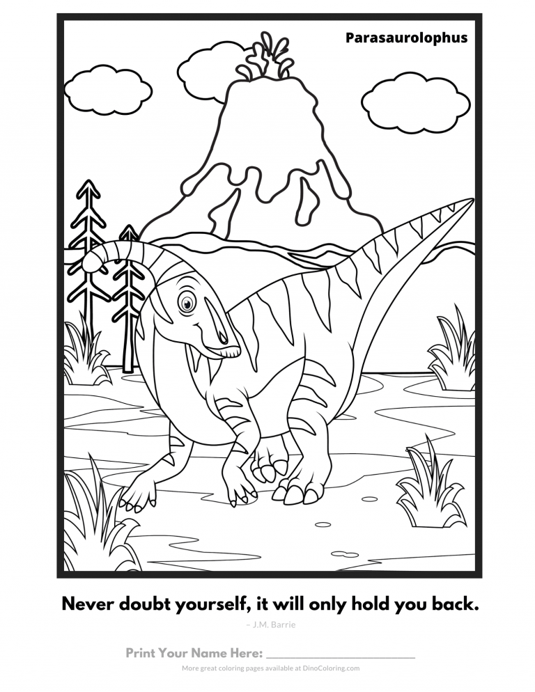 Courageous Parasaurolophus - Dinosaur Coloring Pages