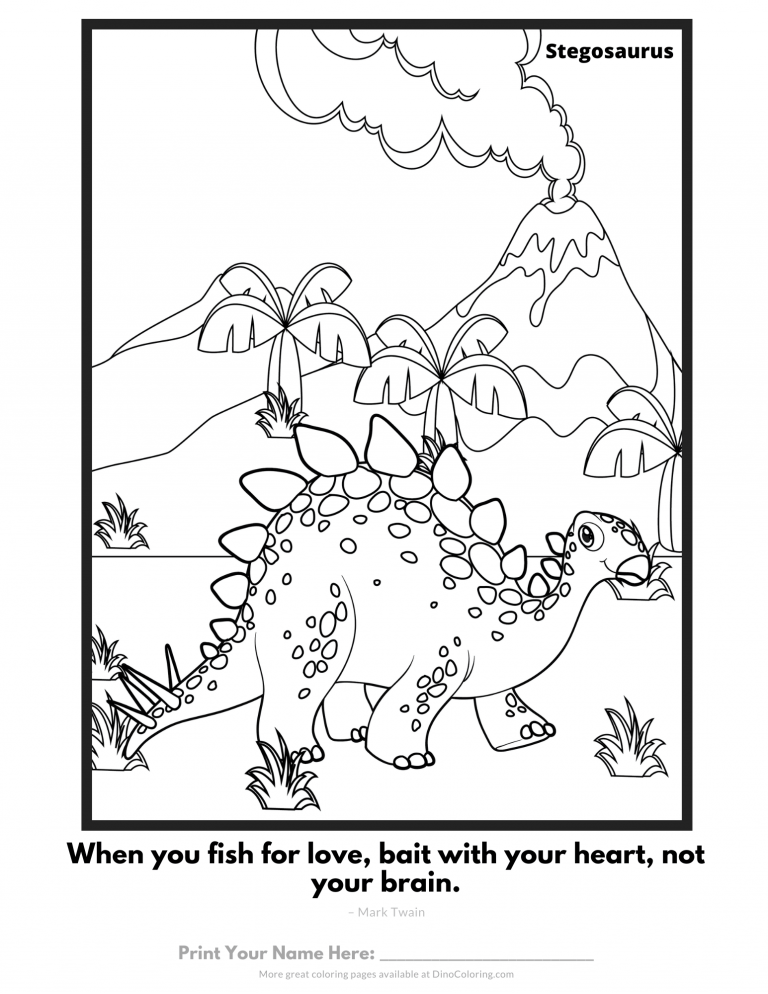 What color will you make this cute Stegosaurus? - Dinosaur Coloring Pages