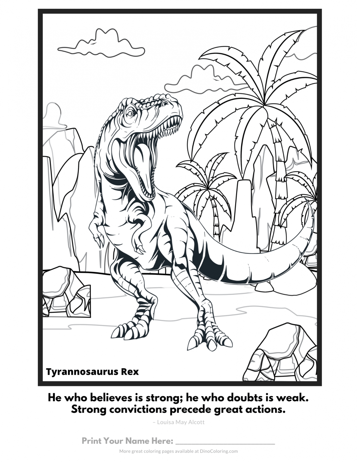 Detailed Tyrannosaurus Rex - Dinosaur Coloring Pages