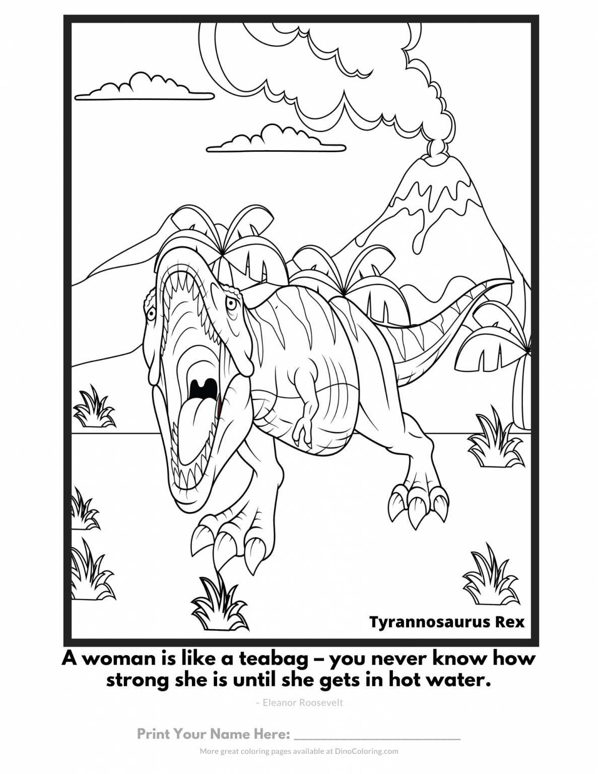 Laughing Tyrannosaurus Rex - Dinosaur Coloring Pages