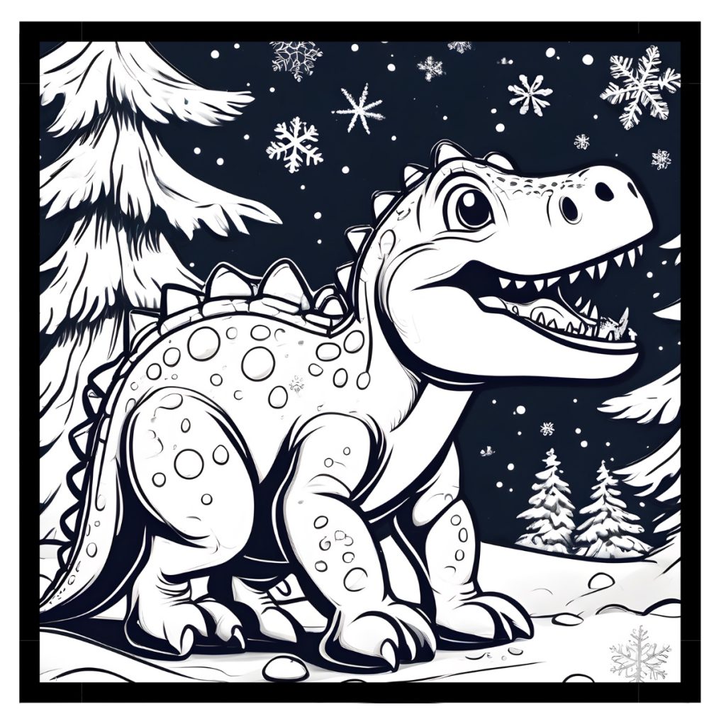 dinosaur in the snow